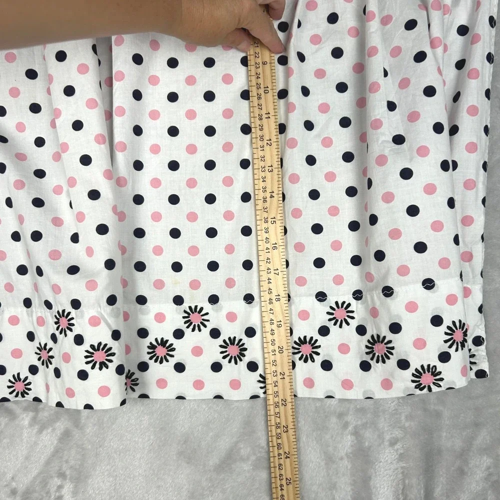 Polka Dot Apron White Pink Black Floral Detail‎ Vintage Style Cute
